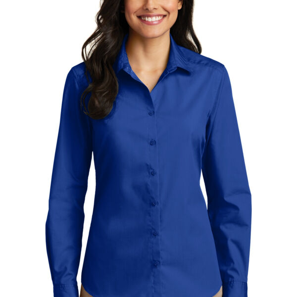 Ladies Long Sleeve Carefree Poplin Shirt Thumbnail