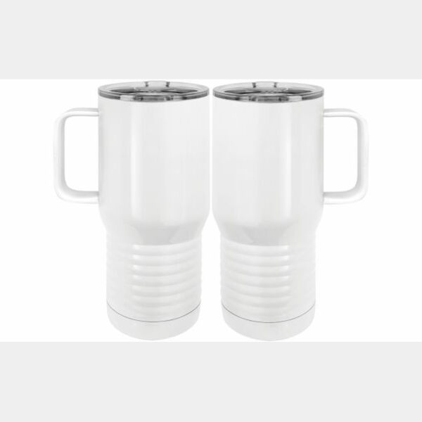 20 oz. Insulated Stainless White Travel Mug w/Slider Lid Thumbnail