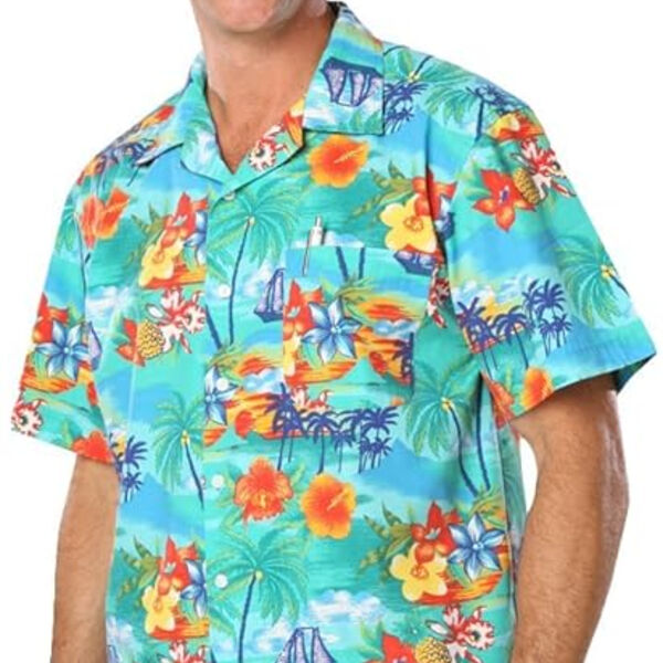 Blue Generation Short Sleeve Tropic Print Camp Shirt Thumbnail