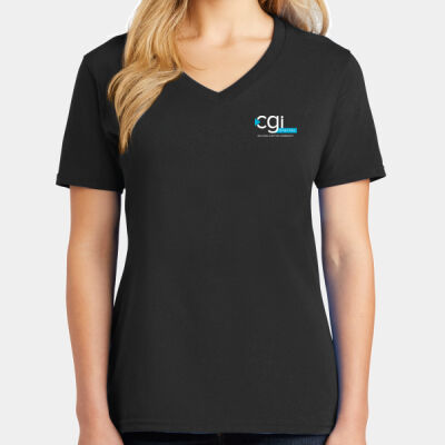 CGI Digital Printed - Ladies Core Cotton V Neck Tee Thumbnail