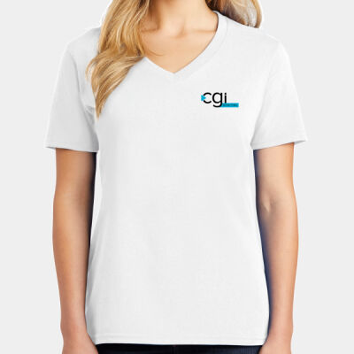 CGI Digital Printed - Ladies Core Cotton V Neck Tee Thumbnail