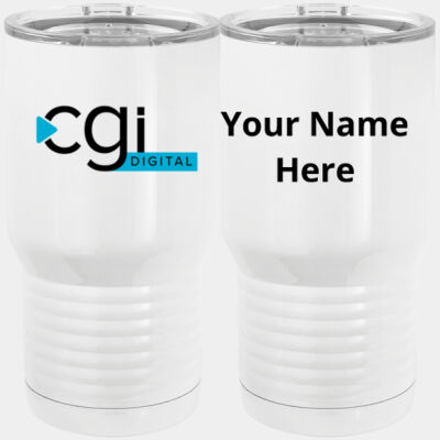 CGI Printed  - 20 oz. Tall Stainless Steel Vacuum Insulated Tumbler White Thumbnail