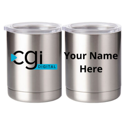 CGI Printed  - 10 oz Silver Stainless Steel Short Tumbler Thumbnail
