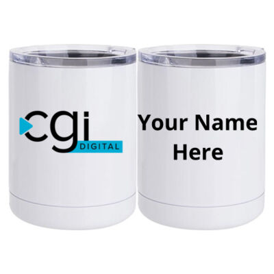 CGI Printed  - 10 oz White Stainless Steel Short Tumbler Thumbnail