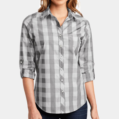CGI Embroidered Crest - Ladies Everyday Plaid Shirt Thumbnail