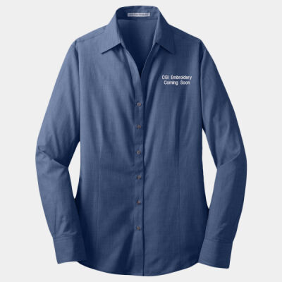 CGI Embroidered Crest - Ladies Crosshatch Easy Care Shirt Thumbnail
