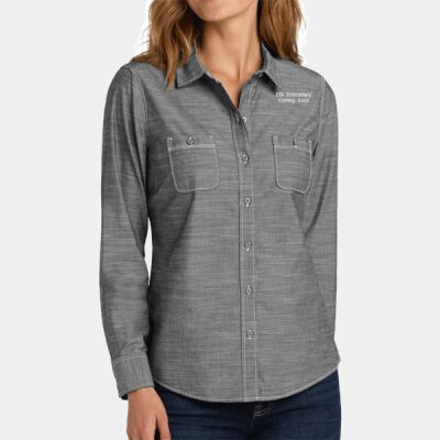 CGI Embroidered Crest - Ladies Slub Chambray Shirt Thumbnail