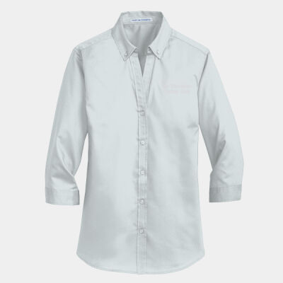 CGI Embroidered Crest - Ladies 3/4 Sleeve SuperPro &#153; Twill Shirt Thumbnail